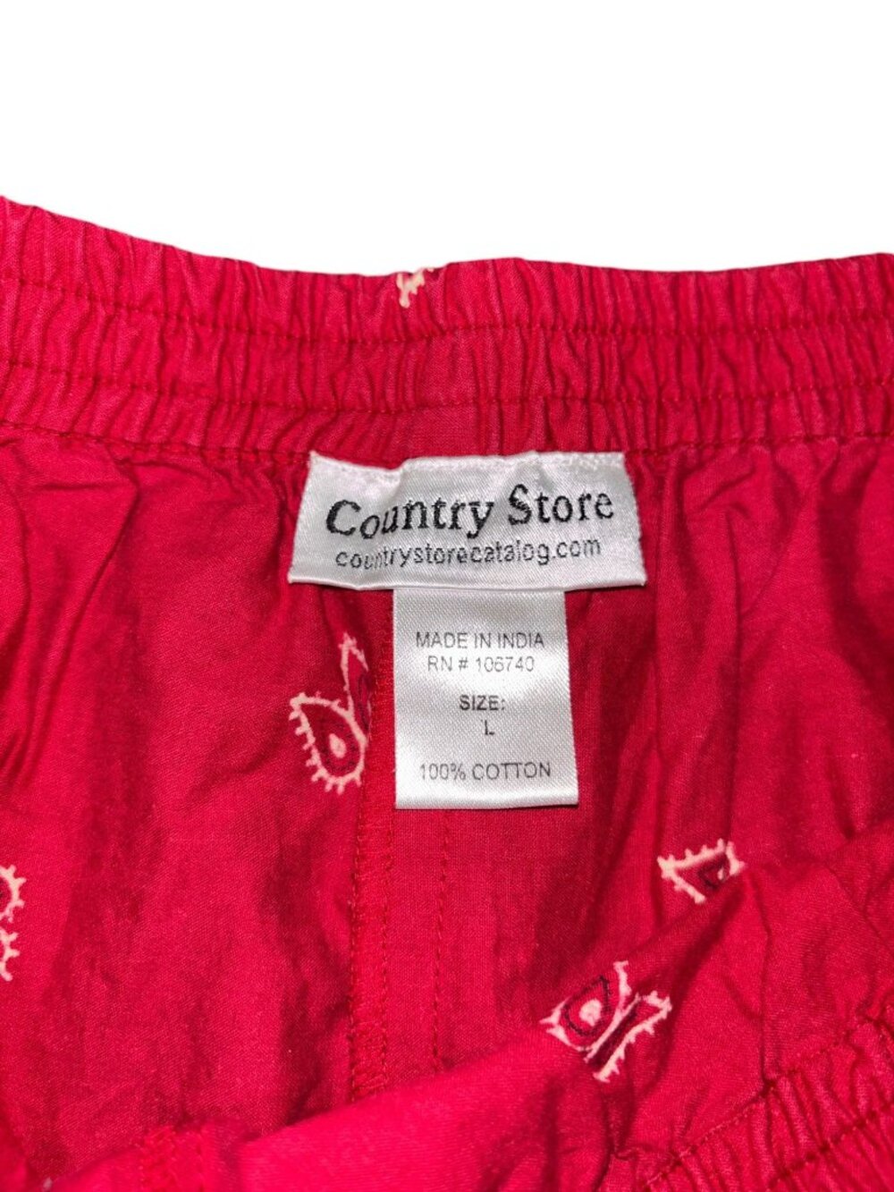 Country Store Large Cropped Sleep Pants Red - Picture 3 of 4